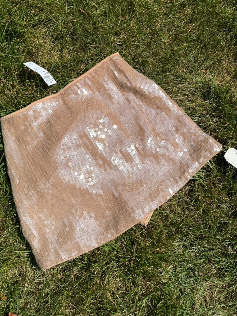 Abercrombie & Fitch Gold Sequin Mini Skirt